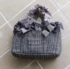 スナイデルホーム ツイード リボン バッグ