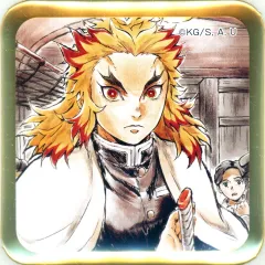 【中古】バッジ・ピンズ 煉獄杏寿郎(車内) 歴代特別編集版提供イラストスクエア缶バッジ 「鬼滅の刃×ufotable DINING 鬼滅シアター開催記念 THEATER DINING 無限列車編」 お楽しみくじ景品