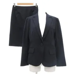 ザ・スーツカンパニー THE SUIT COMPANY シー she セットアップ スーツ フォーマル テーラードジャケット タイトスカート ストライプ 38 40 紺 ネイビー /NU