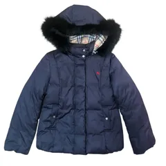 バーバリーロンドン　ダウンジャケット　140cm ブラック　ダウン80% フェザー20%　ノバチェック