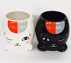【中古】マグカップ・湯のみ(キャラクター) ニャンコ先生/黒ニャンコ ペアマグカップ 「夏目友人帳」 LaLa応募者全員サービス