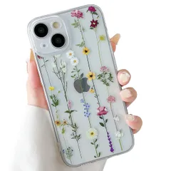 ZTOFERA iPhone 13 用花柄 クリアケース いphone13 おしゃれ かわいい 透明カバー 花 フローラル ソフト シリコーン スマートケース アイフォン13 ケース 韓国 人気 女子 耐衝撃 軽量 iphone13 携帯電話ケース