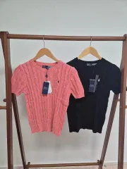 イベント特価 ポロ レディース ケーブル編み (ケーブル) 半袖ニット 新品