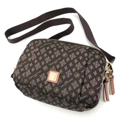 【美品】クリスチャンオリビエ お財布ショルダー バッグ モノグラム ブラウン 多機能 斜め掛け