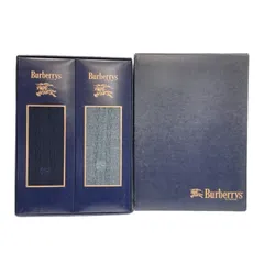 未使用  箱入り バーバリー ソックス 紳士 靴下 25-26ｃｍ グレー ネイビー 紺 2足セット BURBERRY ワンポイント刺繍 無地 クルー丈 メンズ ビジネスソックス