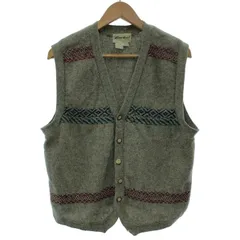 Eddie Bauer　ベスト　トップス　Vネック　フルボタン　ボーダー　古着