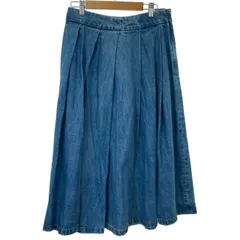 NANO UNIVERSE　デニムスカート　ロング丈　Aライン　無地　バックジップ　古着