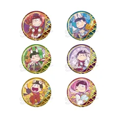 【中古】バッジ・ビンズ 全6種セット 「おそ松さん ヴィンテージシリーズ 箔押し缶バッジ 百鬼夜行松」