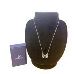 スワロフスキー 蝶々 ネックレス ラインストーン ネックレス SWAROVSKI シルバー