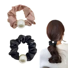 Doyime ヘアゴム ヘアアクセサリー 【2本セット】 シュシュ シルク 髪ゴム 髪飾り 跡がつかないヘアゴム おしゃれ 髪留め 高弾性 レディース 大人 かわいい