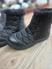 キルティングファー裏地ショートブーツ 245 250