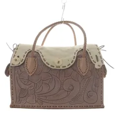 カービングトライブス グレースコンチネンタル CARVING TRIBES マエストラ トートバッグ ハンドバッグ レザー×ハラコ ベージュ ホワイト /YO4