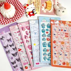 3dシール 立体シール ぷくぷくぷっくり かわいい 6枚セット 立体 おしゃれ デコシール ごほうび 子供 貼り付け可能 贈り物 手帳 携帯 DIY用 手帳用 貼り付け可能 女の子 6点セット