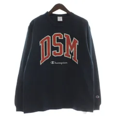 チャンピオン CHAMPION USA製 T1011 Tシャツ カットソー 長袖 クルーネック DSM ロゴ プリント M 紺 ネイビー C5-U409 /XZ ■GY19