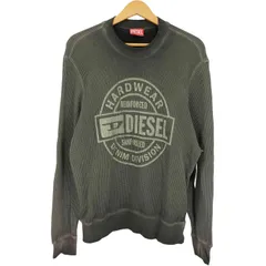 ディーゼル DIESEL S-GINAFY ガーメントダイ サークル ロゴ ワッフル サーマル スウェット メンズ import：M 