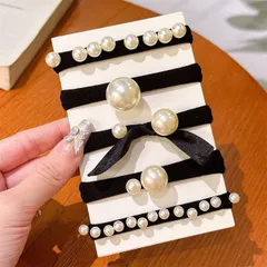 Dulraxin ヘアゴム 髪ゴム おしゃれ シュシュ 5個セット 髪飾 女性 日常 オフィス 髪束ね レディース ファッション 小物 可愛いギフト 大人 通学 通勤 高弾性 ゴム 韓国風 プレゼント (5個セット-A)