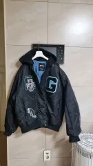 GOAL STUDIO WHO フード パッチ MA-1ジャケット ブラック