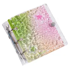 moire imports コレクトブック ミニバインダー 3穴 A7変形 シール帳 透明 トレカケース チェキホルダー リフィル20枚付 手帳 (クリア) [並行輸入品] [グリーンピンク]