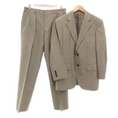 バーバリー ロンドン BURBERRY LONDON セットアップ ジャケット パンツ モヘヤ混 センタープレス AB4 グレージュ系 マルチカラー /UO ■GY17