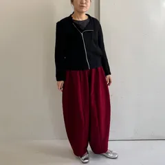 【受注制作】コットンモールスキンバレルレッグパンツ(レッド)