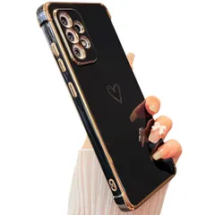 ZTOFERA Samsung Galaxy A52 5G (SC-53B) 用 ハートケース Galaxy A52/A52s 5G ケース 柔軟な TPU シリコン メッキ加工 ソフト 軽量 耐衝撃 おしゃれ 韓国 可愛い サムスンギャラクシー A52 携帯