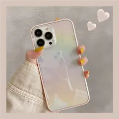 iPhone 13ケース 6.1インチ 対応 オーロラ グラデーション 可愛い ソフト シンプル 透明 韓国 アイフォン13ケース かわいい クリア シリコン TPU 携帯電話カバー おしゃれ 女性向け スマホケース ピンクのボーダー