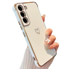 ZTOFERA Samsung Galaxy S21 用 ハートケース 柔軟な TPU シリコン メッキ加工 ソフト 軽量 耐衝撃 おしゃれ 韓国 可愛い サムスン ギャラクシー S21 ケース 携帯カバー 女性 心パターン スマホケース ワイヤレス充電対応