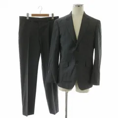 PAUL SMITH COLLECTION ロロピアーナ社製 SUPER 130s WOOL スーツ セットアップ テーラードジャケット シングル 2B 背抜き サイドベンツ パンツ スラックス ウール シルク混 ストライプ L グレー