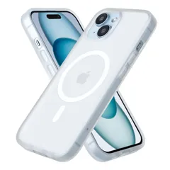 iPhone 15 Plus用 磁気 スマホケース Magsafe対応 iPhone 15 Plus ケース 耐衝撃 マット 滑り止め 指紋防止 米軍MIL規格 黄変防止 耐久性 ワイヤレス充電対応 半透明 マグネット搭載 iPhone15plus用 カバー