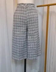 新)S CHECK パータン ワイド パンツ レディース カジュアル デイリー ファッション ゲストルック ヴィンテージ