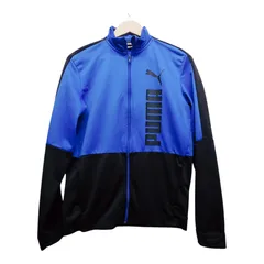 PUMA プーマ 青黒フルジップスポーツジャケット ジュニアサイズXXL ポリエステル カンボジア製 スポーツウェア