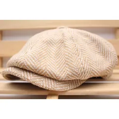 キャスケット帽子 チェック柄 綿混 キャップ 帽子 ハンチング帽子 キャップ 56cm~59cm メンズ レディース BE KC125-4
