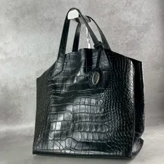 FURLA フルラ 型押し クロコ型押し ハンドバッグ バッグ ブラック 黒 レザー レディース 大容量 ビジネス 通勤　希少