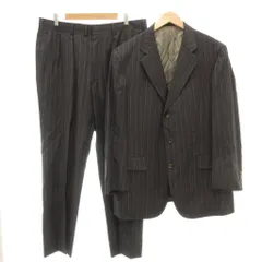 バーバリー ロンドン BURBERRY LONDON セットアップ スーツ ジャケット パンツ ストライプ柄 42 52 グレー系 /UO ■GY18