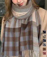 チェック柄マフラーレディース大判ストール