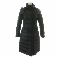 モンクレール MONCLER LANOUX ダウンジャケット 420934930305 ロング アウター フード ベルト付き ロゴワッペン 00 XS 黒 ブラック /KW ■GY11