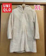 UNIQLO フリースコートXLサイズ ホワイト　247-080307 ユニクロ フリースロングコート ボア モコモコ 温かい レディース
