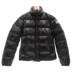 モンクレール MONCLER TISSU-MA TERIAL STOFF-TESSUTO ダウンジャケット 1 XS ジップアップ ロゴ 裾ドロスト 黒 ブラック 45381/50/68950 /AE■GY18