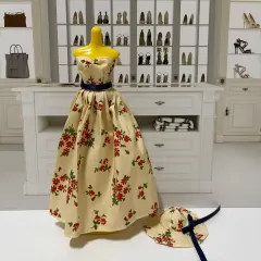 人形服 フラワーパータン ONE PIECE + 帽子 セット