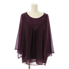 アクシーズファム axes femme シャツ ブラウス M 紫 パープル ノースリーブ ラウンドネック レース装飾 /LP ■GY61