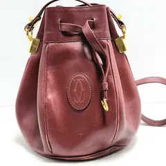 【美品】Cartier カルティエ マストライン ドゥーブルC 巾着ショルダーバッグ