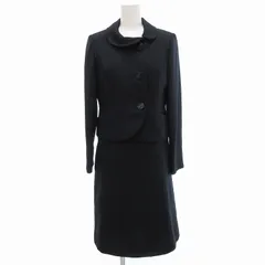 エマジェイムス EMMAJAMES セットアップ ジャケット ワンピース 半袖 ひざ丈 ラメ 9 紺 ネイビー /JS