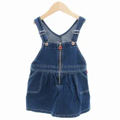 ミキハウス mikihouse デニムジャンパースカート オーバーオール ミニ ロゴ 100 インディゴブルー /GV