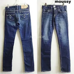 moussy　マウジー　スキニーデニム　W73cm / W25 / M　ストレッチ　ホワイトステッチ　ダークインディゴ　レディース