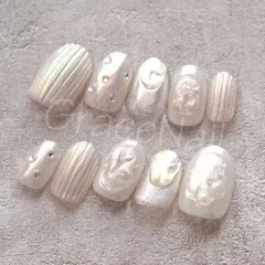 No.2166 現品販売！ネイルチップ　オーロラ/ピンク/マグネット/ミラー