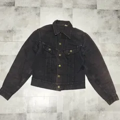 ヴィンテージ Lee RIDERS　ブラック デニム ジャケット　アメリカ製 MADE IN USA　フェード　ゴールドパーツ