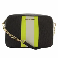 マイケルコース MICHAEL KORS ショルダーバッグ カメラバッグ PVC レザー シグネチャー 総柄 ロゴ ゴールド金具 黒 ブラック 32T9LF5M2B /XZ ■GY18