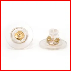 落ちないピアスキャッチ 2個セット ダブルロック 下を向かない 大ぶり 大きい シリコン 18K K18 金属アレルギー対応 ゴールド シルバー ピアス レディース アクセサリー ゆうパケット配送1cm(ラージ ゴールド)