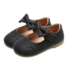 [DeerLuxe] ブラックリボンシューズ リボンベビィシューズ 保育園児冠婚葬祭靴 保育園児結婚式靴 女の子ブラックフォーマルしゅーず 女の子ストラップしゅーず 子供用フォーマルしゅーず トレーニング 赤ちゃん お祝い [A.ブラック] [13.0 cm]