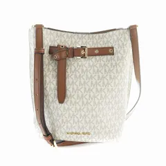 マイケルコース MICHAEL KORS エミリア EMILIA ショルダーバッグ 斜めがけ PVC ロゴ 総柄 茶 ブラウン 白 ホワイト 35H0GU5M5B ■GY18 /MQ